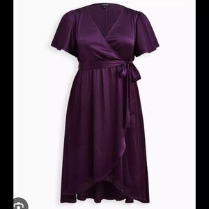 Torrid Deep Purple Wrap Midi Dress